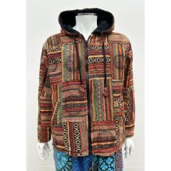 patchwork hooded jacket